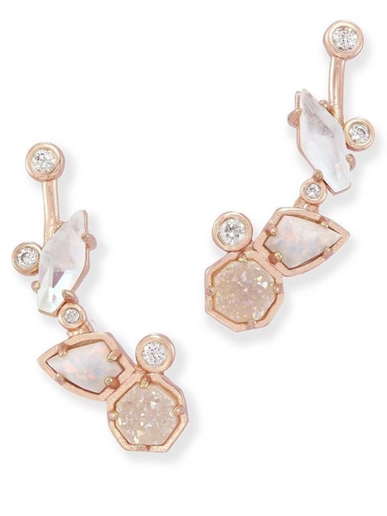 Kendra Scott Jewelry - Kendra Scott Rose Gold Troian Opal Ear Climbers